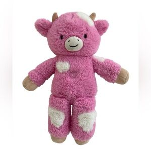 Hallmark Pink White Hearts Cow 13” Plush Moo Kissy Sounds Valentines WORKS